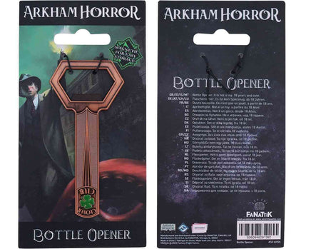 Apribottiglie in metallo smaltato Arkham Horror clover club bottle opener
