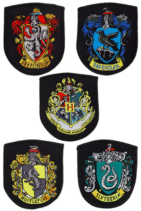 Set 5 Patch ricamate Casate Harry Potter Hogwarts Cinereplicas