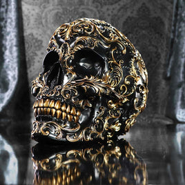 Statua Teschio Skull Rinascimentale Renaissance black and gold Gotico