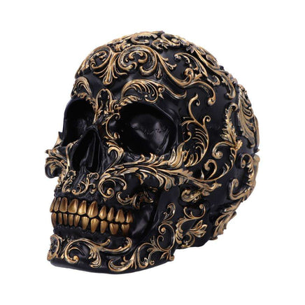 Statua Teschio Skull Rinascimentale Renaissance black and gold Gotico