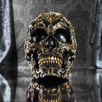 Statua Teschio Skull Rinascimentale Renaissance black and gold Gotico