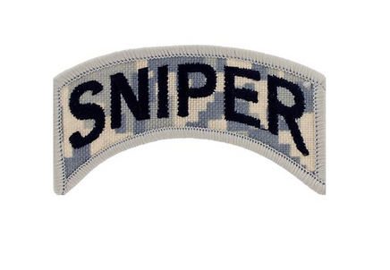 Patch Toppa scritta Sniper Camu Militare U.S. Army